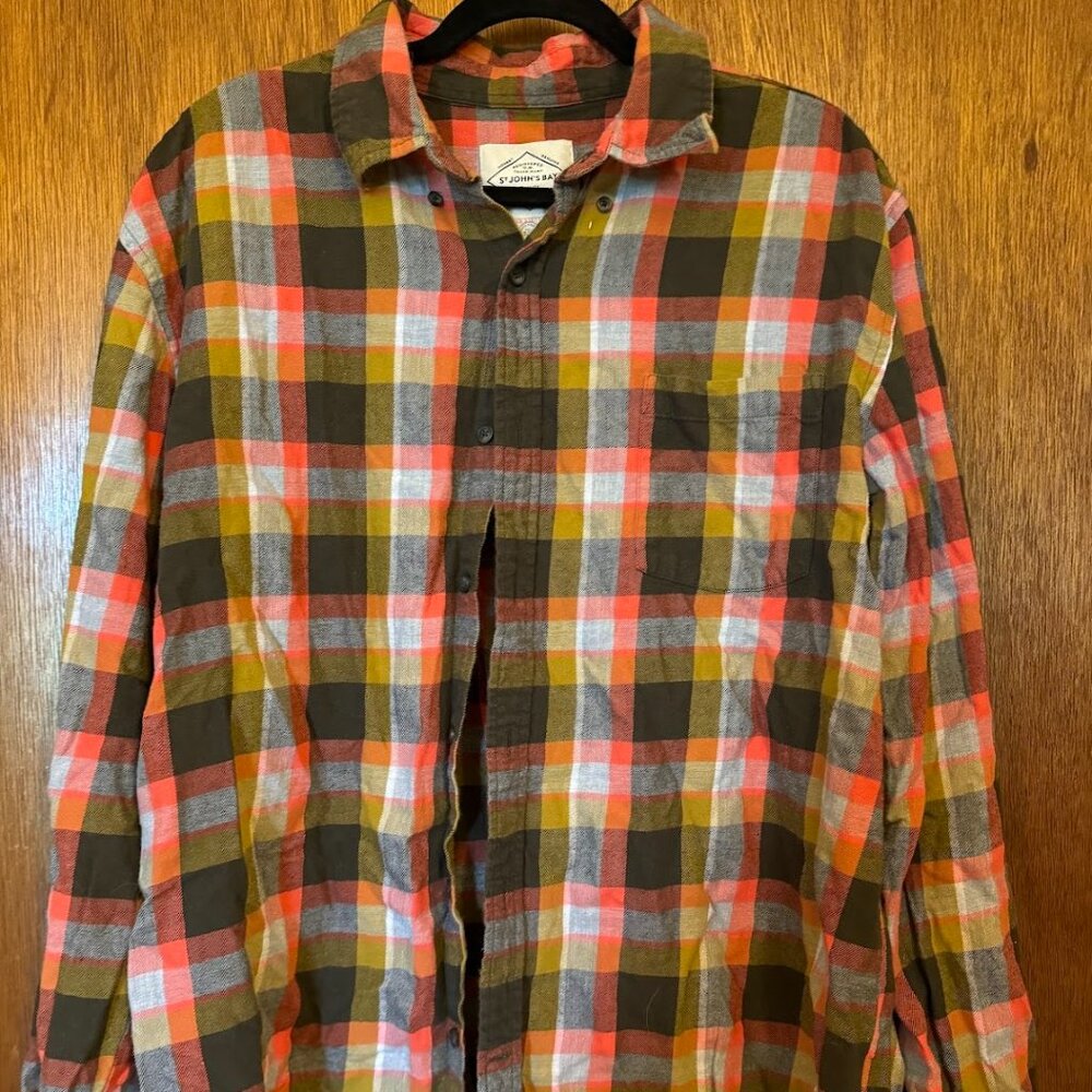 St. John's Bay Orange and Yellow Flannel
